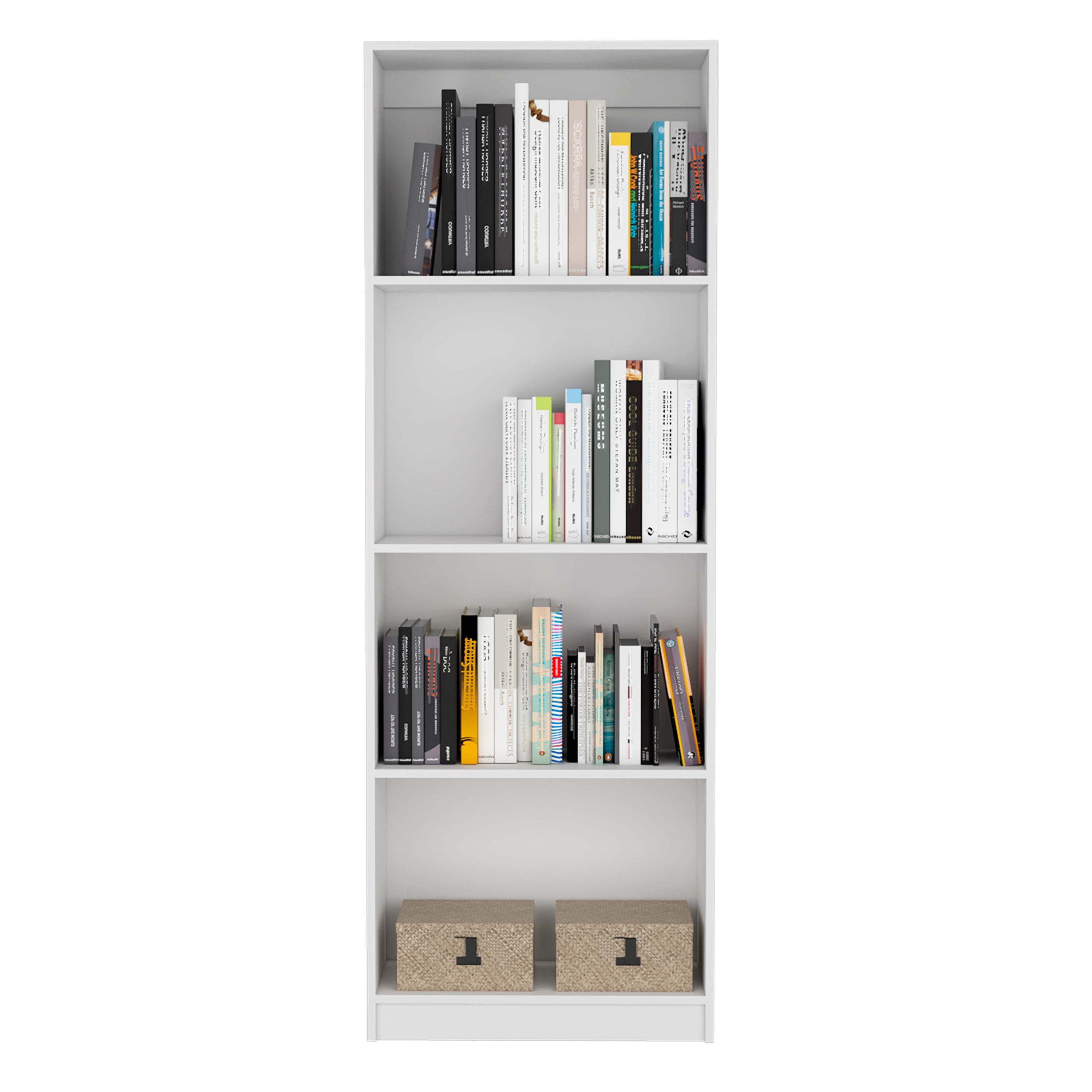 Home Bookcase with 4-Shelf Modern Display Unit for Books and Decor -White -Office-UH Decor-Default-Urbanheer