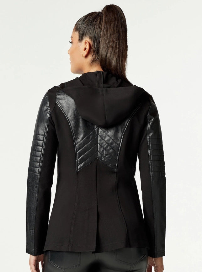 Hooded Blazer - Black-Blazer-Blanc Noir-XS-Black-Urbanheer