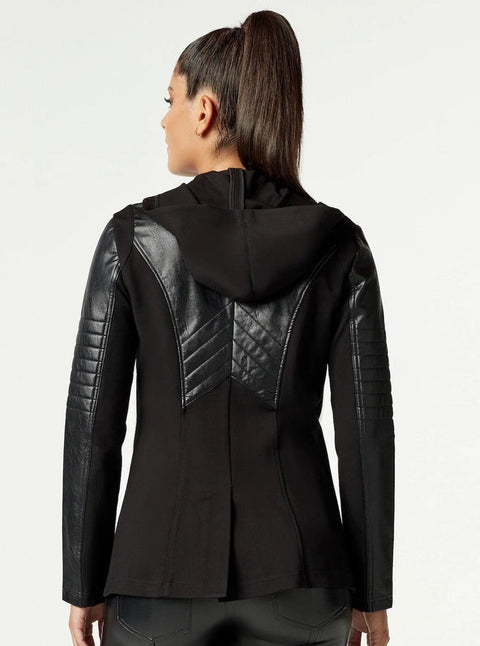 Hooded Blazer - Black-Blazer-Blanc Noir-XS-Black-Urbanheer