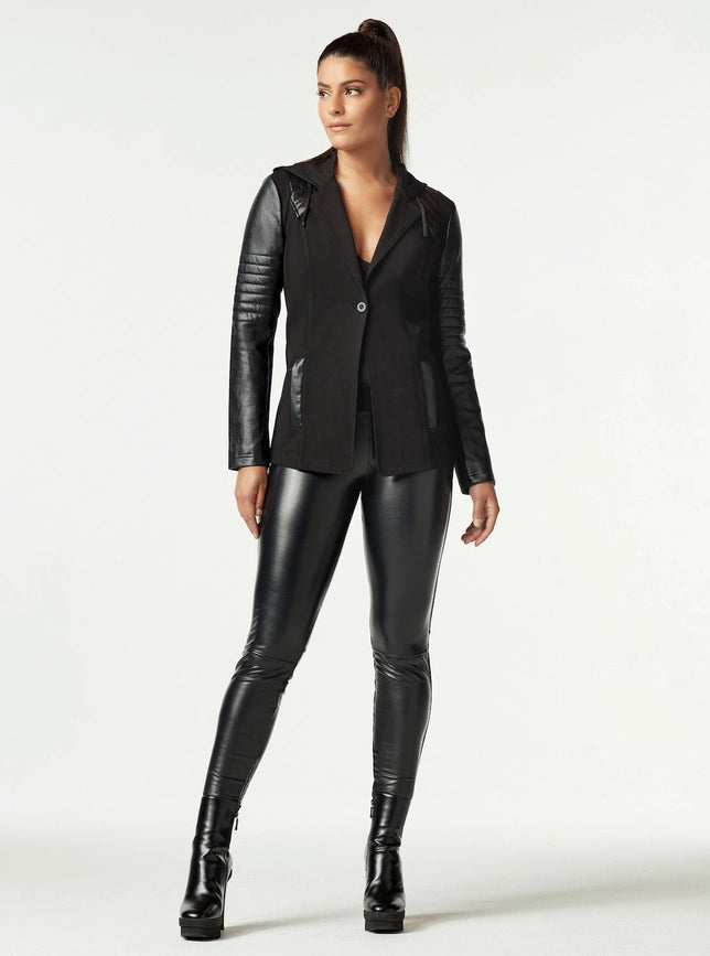 Hooded Blazer - Black-Blazer-Blanc Noir-XS-Black-Urbanheer