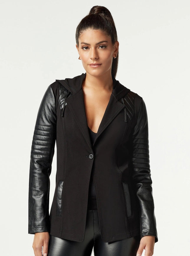 Hooded Blazer - Black-Blazer-Blanc Noir-XS-Black-Urbanheer