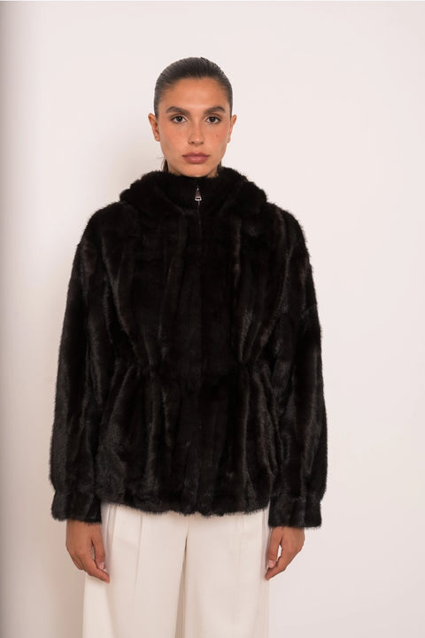 Hooded Faux Fur Jacket
