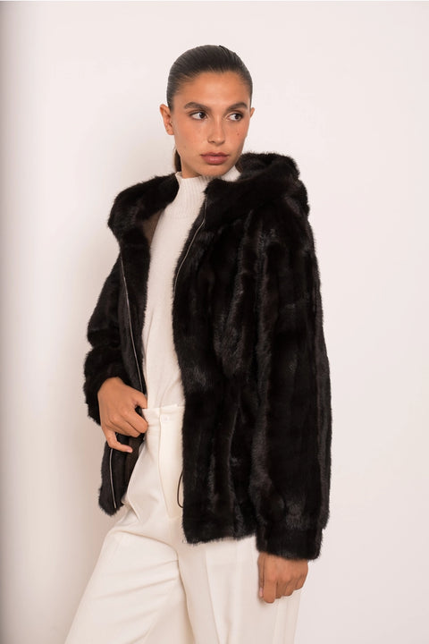 Hooded Faux Fur Jacket