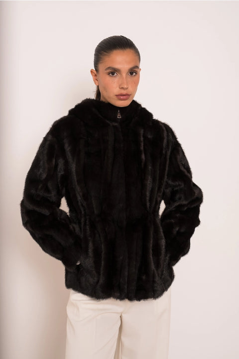 Hooded Faux Fur Jacket
