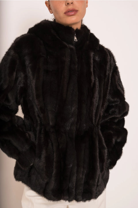 Hooded Faux Fur Jacket