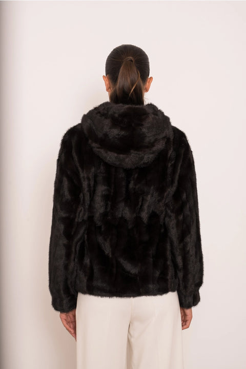 Hooded Faux Fur Jacket