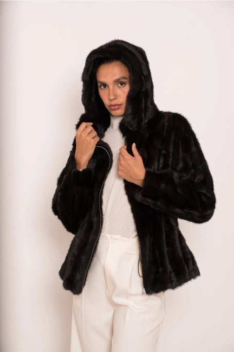 Hooded Faux Fur Jacket