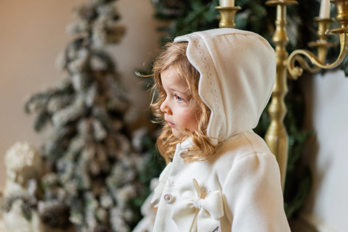 Hooded Jacket with Bows PEARL-Jacket-Piccola Speranza-6M-PEARL-Urbanheer