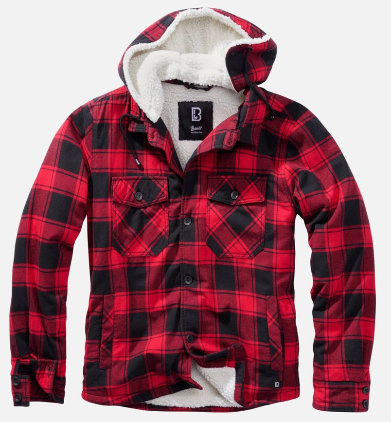 Hooded Lumber Jacket red-Jackets-Norvine-S-red-Urbanheer