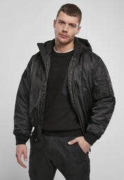 Hooded MA1 Bomber Jacket black-Jackets-Norvine-S-Urbanheer