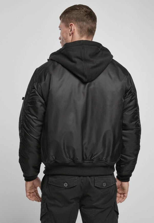 Hooded MA1 Bomber Jacket black-Jackets-Norvine-S-Urbanheer