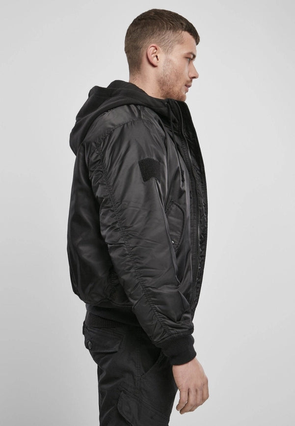 Hooded MA1 Bomber Jacket black-Jackets-Norvine-S-Urbanheer