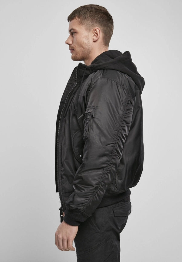 Hooded MA1 Bomber Jacket black-Jackets-Norvine-S-Urbanheer