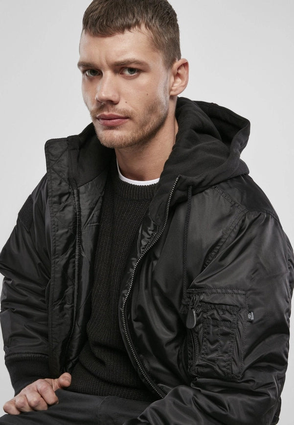 Hooded MA1 Bomber Jacket black-Jackets-Norvine-S-Urbanheer