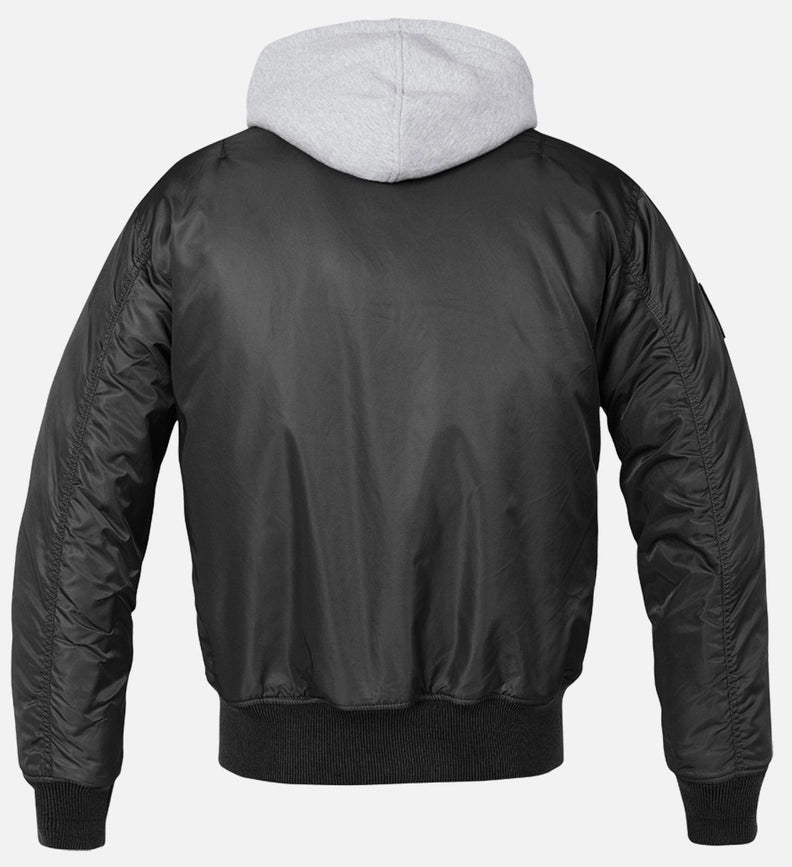Hooded MA1 Bomber Jacket black/grey-Jackets-Norvine-S-Urbanheer