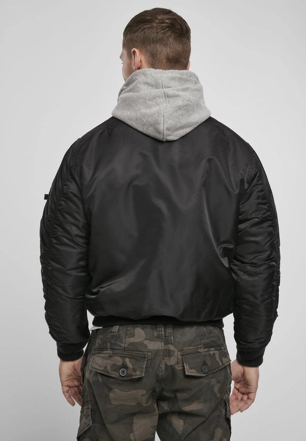 Hooded MA1 Bomber Jacket black/grey-Jackets-Norvine-S-Urbanheer