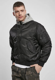 Hooded MA1 Bomber Jacket black/grey-Jackets-Norvine-S-Urbanheer
