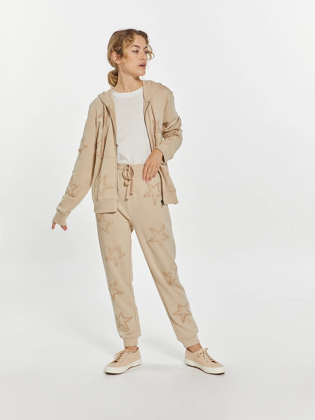 Hoodie with Embroidered Stars - Millie Hoodie BEIGE-Hoodie-Weekend Los Angeles-XS-BEIGE-Urbanheer