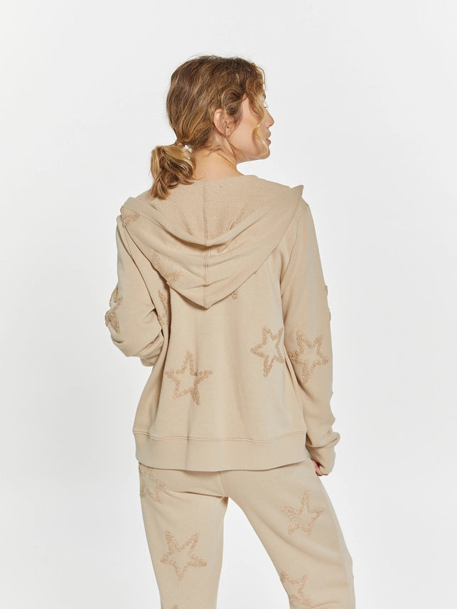 Hoodie with Embroidered Stars - Millie Hoodie BEIGE-Hoodie-Weekend Los Angeles-XS-BEIGE-Urbanheer