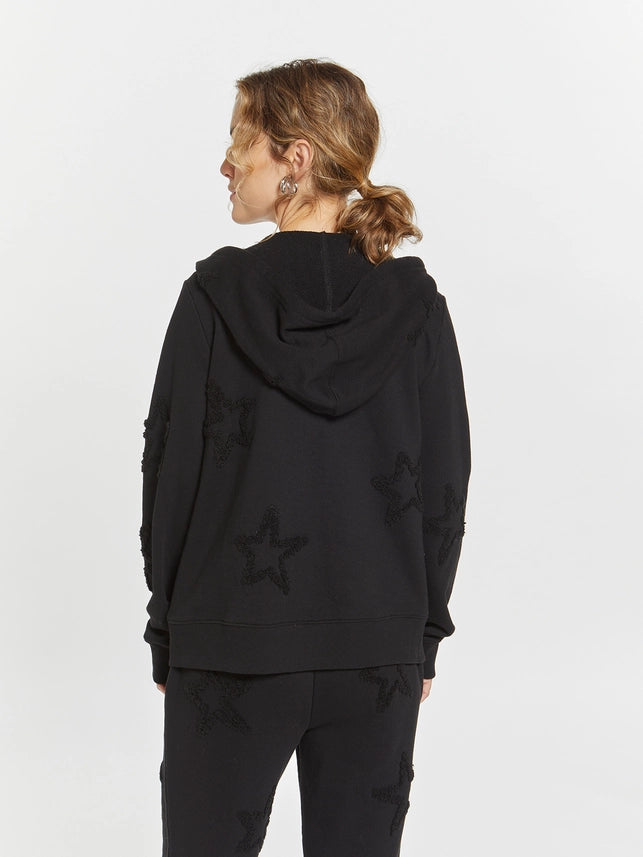 Hoodie with Embroidered Stars - Millie Hoodie BLACK-Hoodie-Weekend Los Angeles-XS-BLACK-Urbanheer