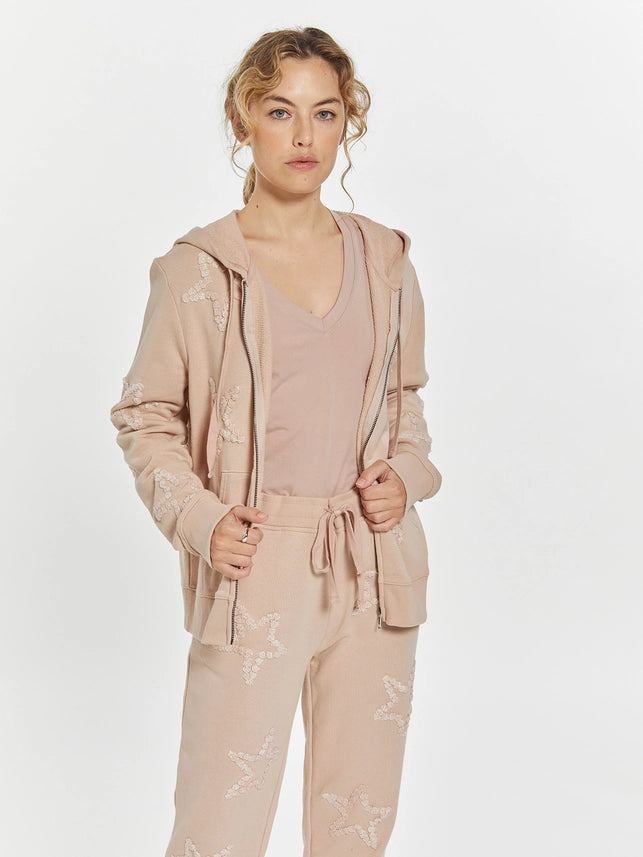 Hoodie with Embroidered Stars - Millie Hoodie BLUSH-Hoodie-Weekend Los Angeles-XS-BLUSH-Urbanheer