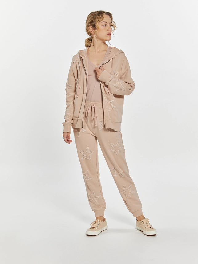 Hoodie with Embroidered Stars - Millie Hoodie BLUSH-Hoodie-Weekend Los Angeles-XS-BLUSH-Urbanheer