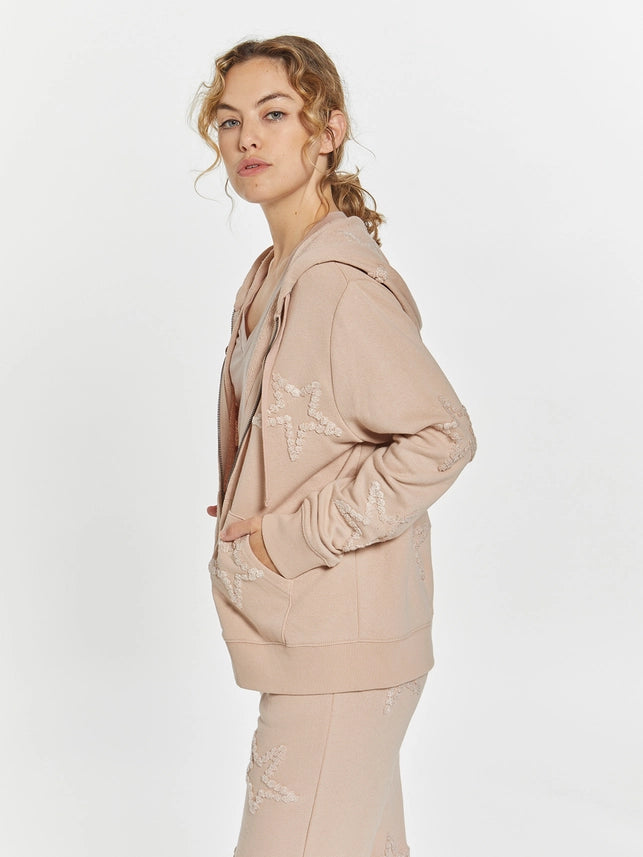 Hoodie with Embroidered Stars - Millie Hoodie BLUSH-Hoodie-Weekend Los Angeles-XS-BLUSH-Urbanheer