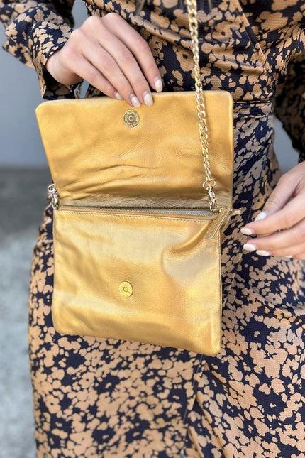 Hoss Antique Gold Emily Bag-Bag-HOSS-approx 22cms across with 16cms depth-Urbanheer