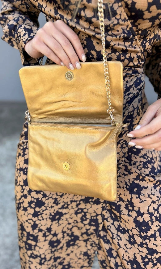 Hoss Antique Gold Emily Bag-Bag-HOSS-approx 22cms across with 16cms depth-Urbanheer