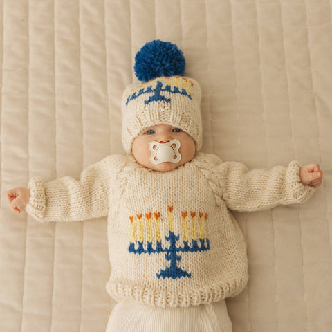 Huggalugs - Menorah Crew Neck Sweater for Baby & Toddler: 12-18 months