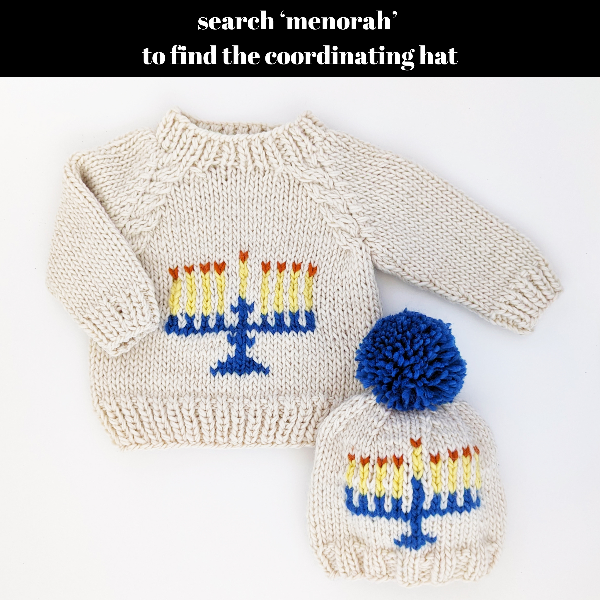 Huggalugs - Menorah Crew Neck Sweater for Baby & Toddler: 12-18 months