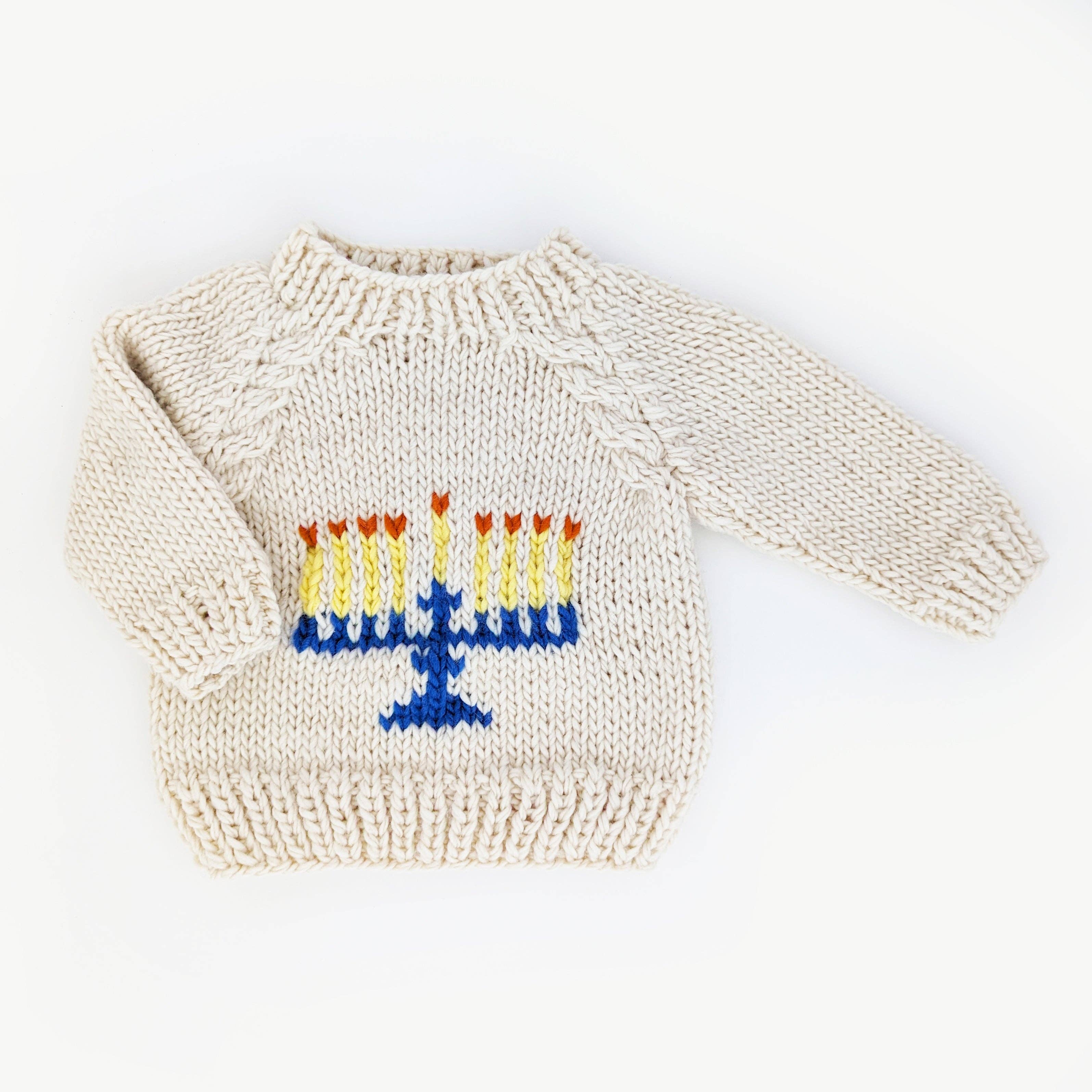 Huggalugs - Menorah Crew Neck Sweater for Baby & Toddler: 12-18 months