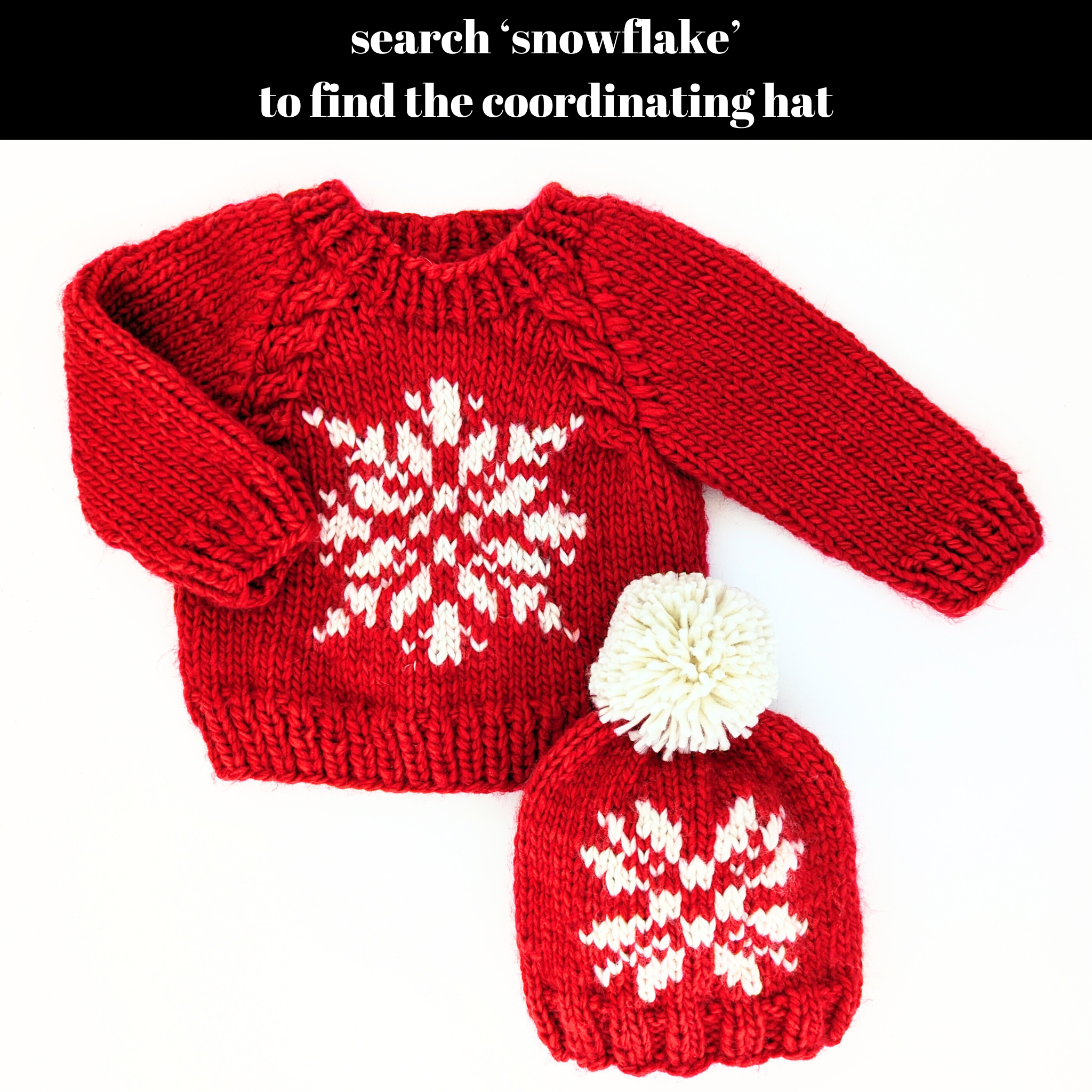 Huggalugs - Snowflake Red Crew Neck Sweater for Baby & Toddler: 12-18 months