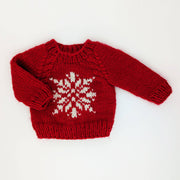 Huggalugs - Snowflake Red Crew Neck Sweater for Baby & Toddler: 12-18 months