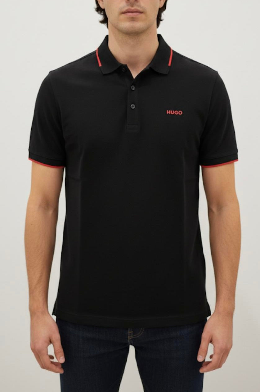 Hugo Boss Black/Red Cotton Polo Shirt