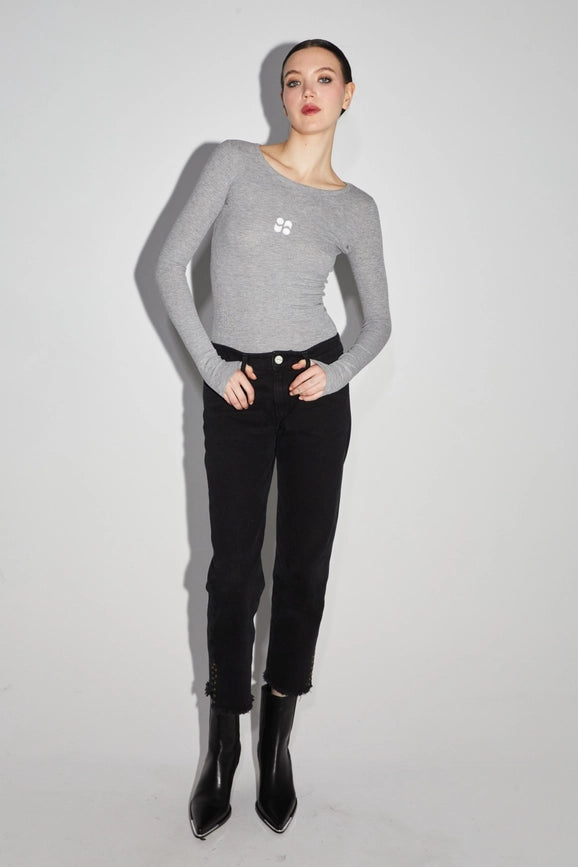 Hugo Grey Long Sleeve Tshirt-T-Shirts-IMPREVU-XS-Urbanheer