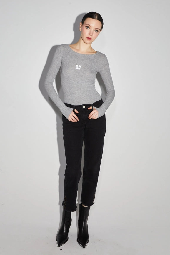 Hugo Grey Long Sleeve Tshirt-T-Shirts-IMPREVU-XS-Urbanheer