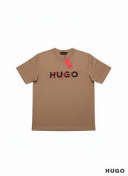 Hugo T-Shirt in Brown with Red Letters