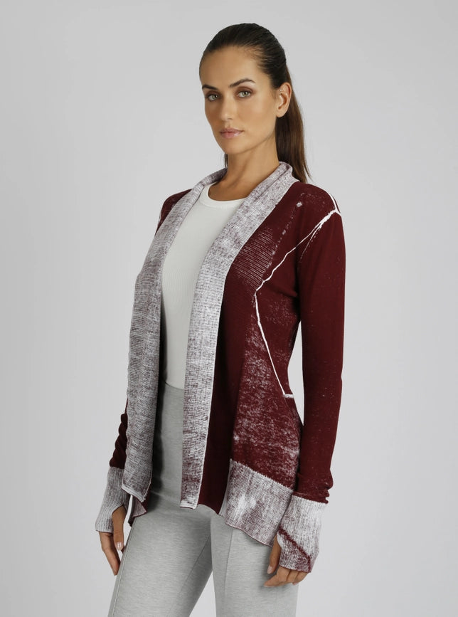 Huntress Drape Front Cardigan Oxblood Red-Cardigan-Blanc Noir-XS-Oxblood Red-Urbanheer