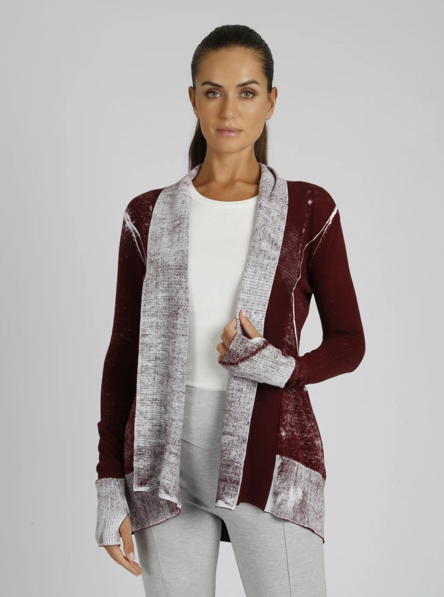 Huntress Drape Front Cardigan Oxblood Red-Cardigan-Blanc Noir-XS-Oxblood Red-Urbanheer