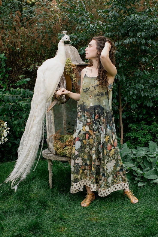 I Dream In Flowers Bohéme Slip Dress With Bees-Dress-Market of Stars-S/M-Urbanheer
