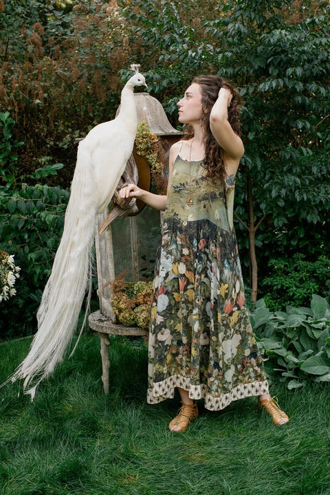 I Dream In Flowers Bohéme Slip Dress With Bees-Dress-Market of Stars-S/M-Urbanheer