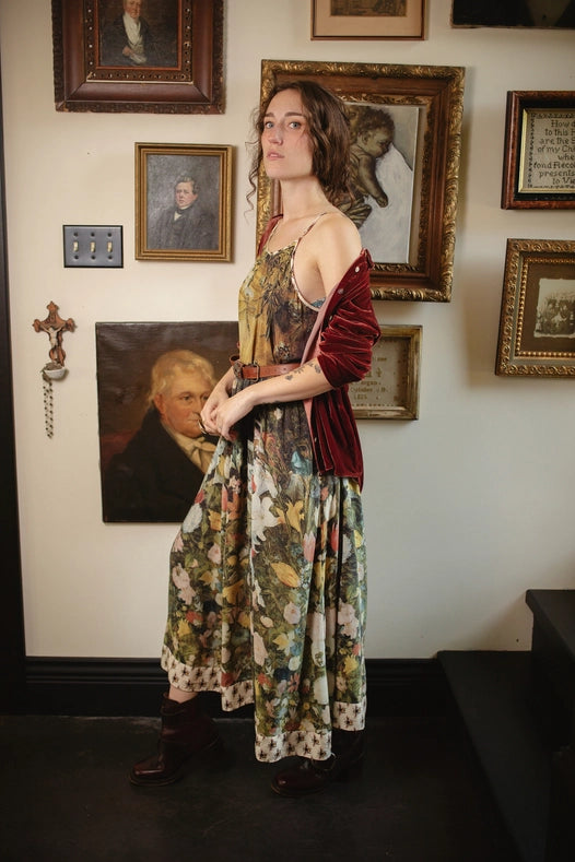 I Dream In Flowers Bohéme Slip Dress With Bees-Dress-Market of Stars-S/M-Urbanheer