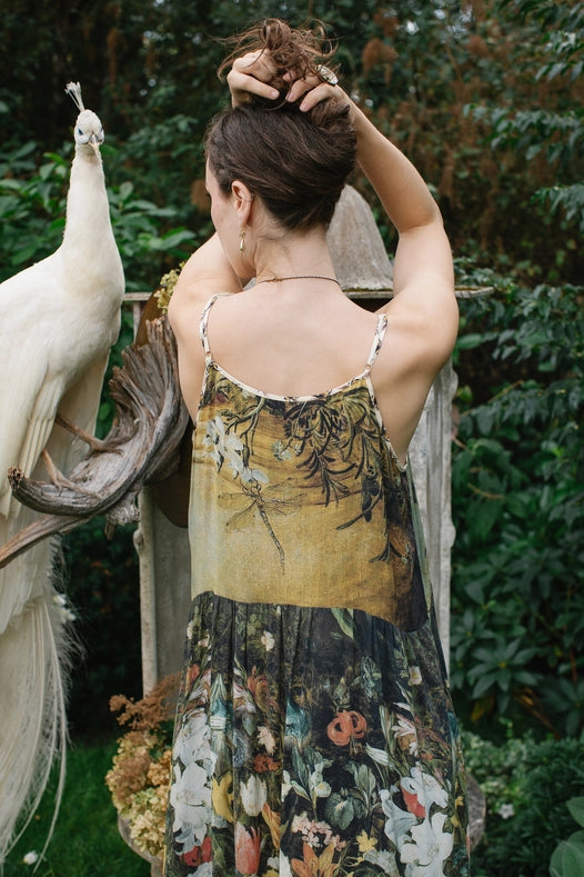 I Dream In Flowers Bohéme Slip Dress With Bees-Dress-Market of Stars-S/M-Urbanheer
