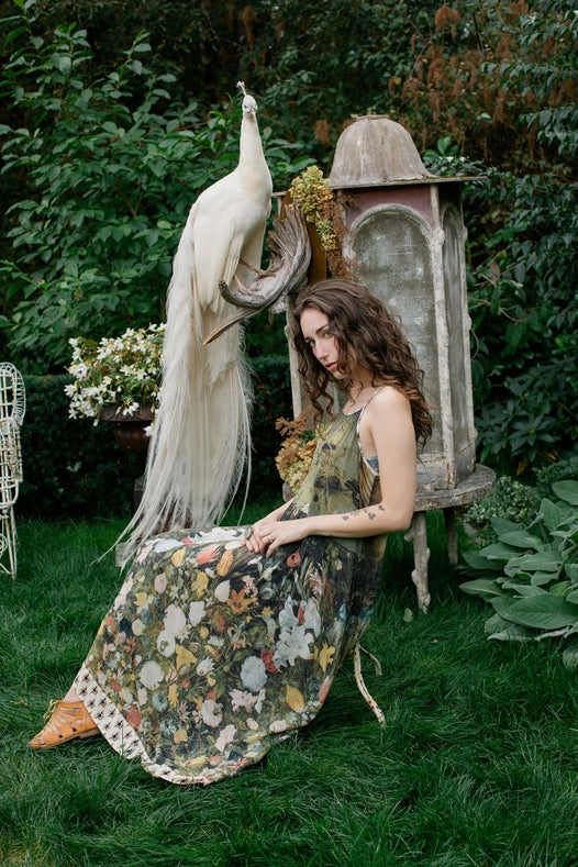 I Dream In Flowers Bohéme Slip Dress With Bees-Dress-Market of Stars-S/M-Urbanheer