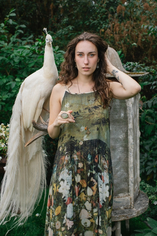 I Dream In Flowers Bohéme Slip Dress With Bees-Dress-Market of Stars-S/M-Urbanheer