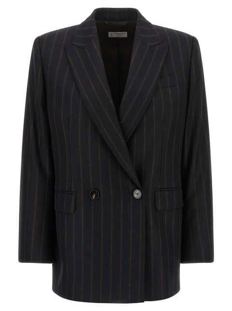 Alberto Biani Pinstripe Flannel Blazer
