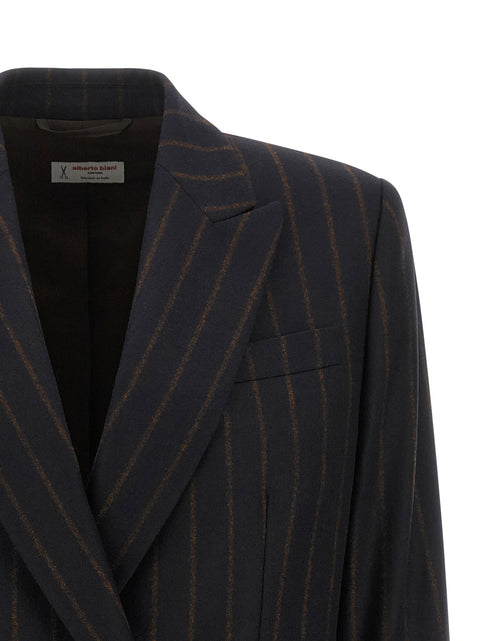 Alberto Biani Pinstripe Flannel Blazer