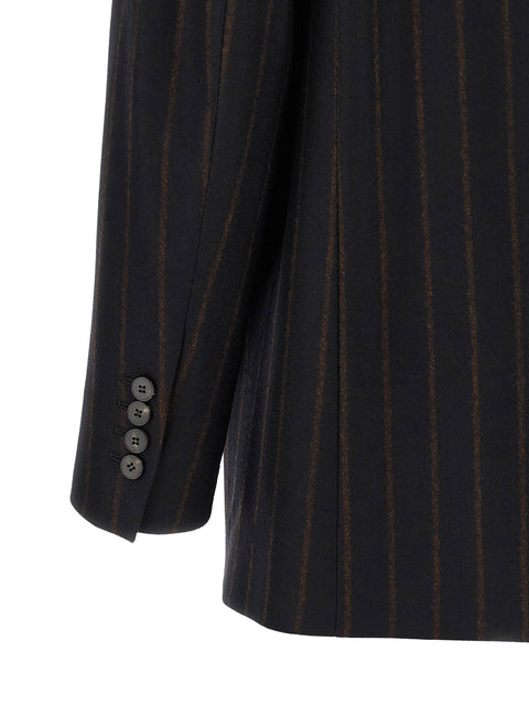 Alberto Biani Pinstripe Flannel Blazer