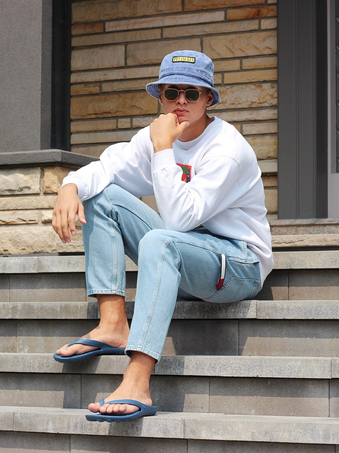 NAVY BLUE FLIP FLOPS BY GUDO-Shoes-GUDO WORLD-5 MEN / 7 WOMEN / 5 JUNIOR-Urbanheer